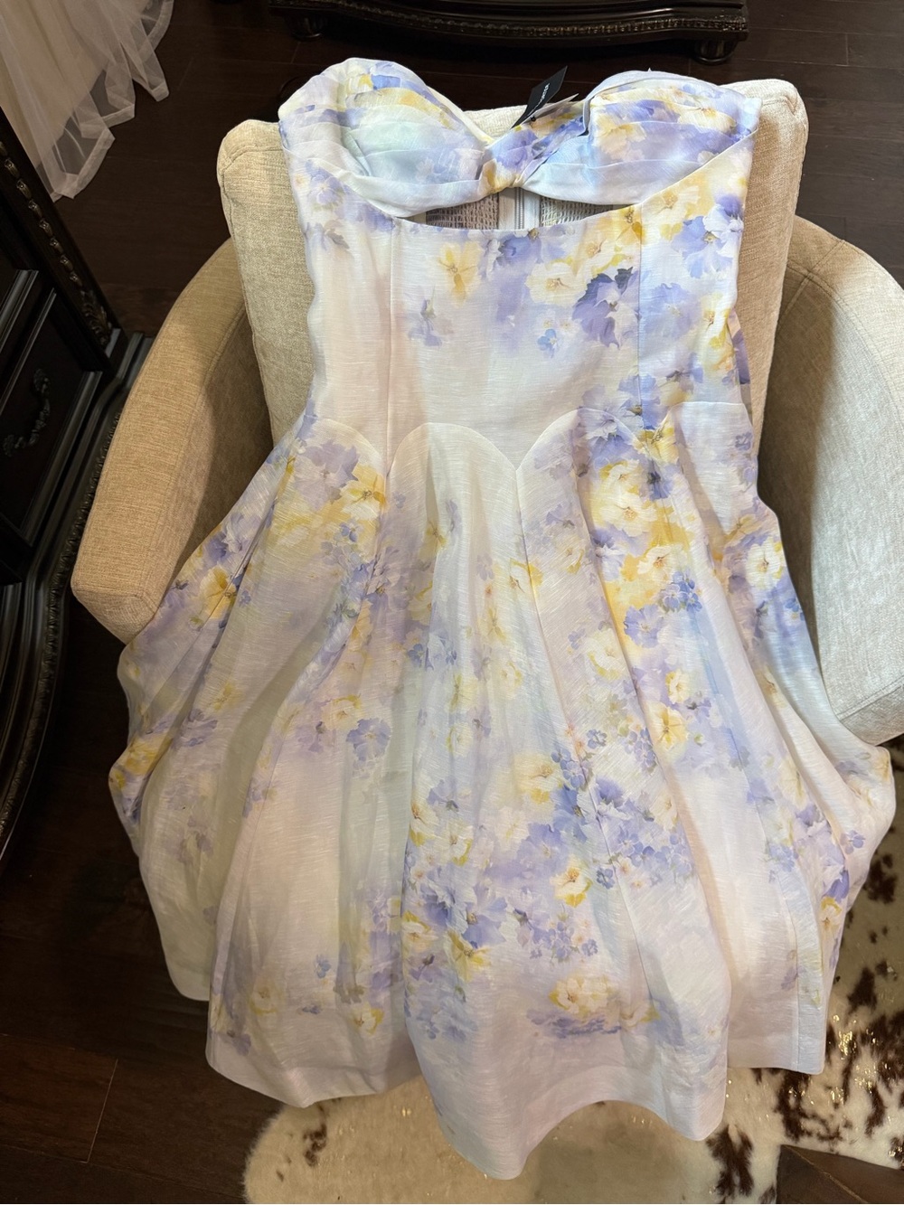 Zimmermann Crush Belted Twist Front Dress Floral MIDI Dress - Picture 3 of 3
